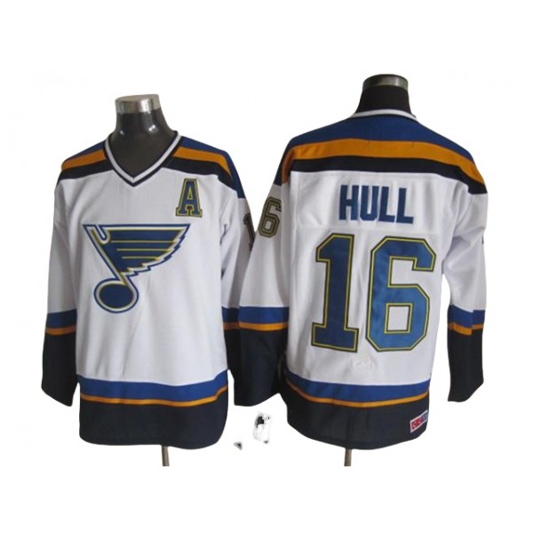 St. Louis Blues #16 Brett Hull 1998 CCM Vintage White Jersey