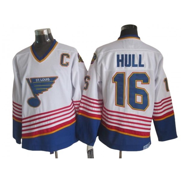 St. Louis Blues #16 Brett Hull 1995 CCM Vintage White Jersey