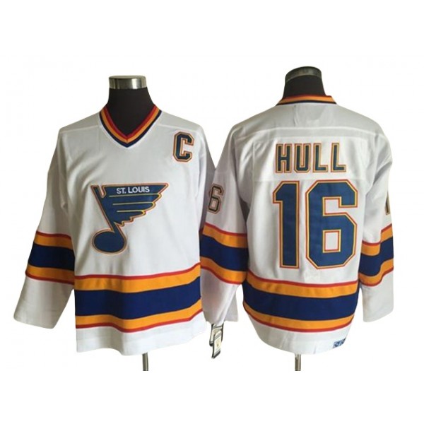 St. Louis Blues #16 Brett Hull CCM Vintage White Jersey