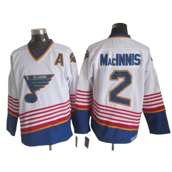 St. Louis Blues #2 Al MacInnis 1995 CCM Vintage White Jersey