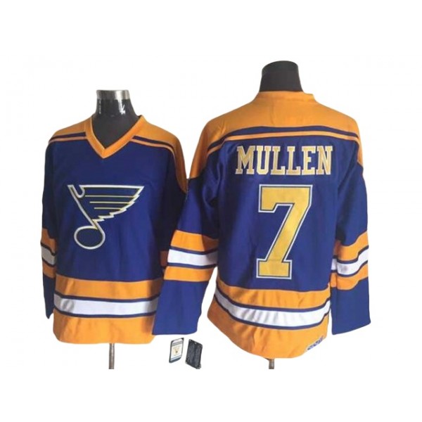 St. Louis Blues #7 Joe Mullen 1980's CCM Vintage Blue Jersey