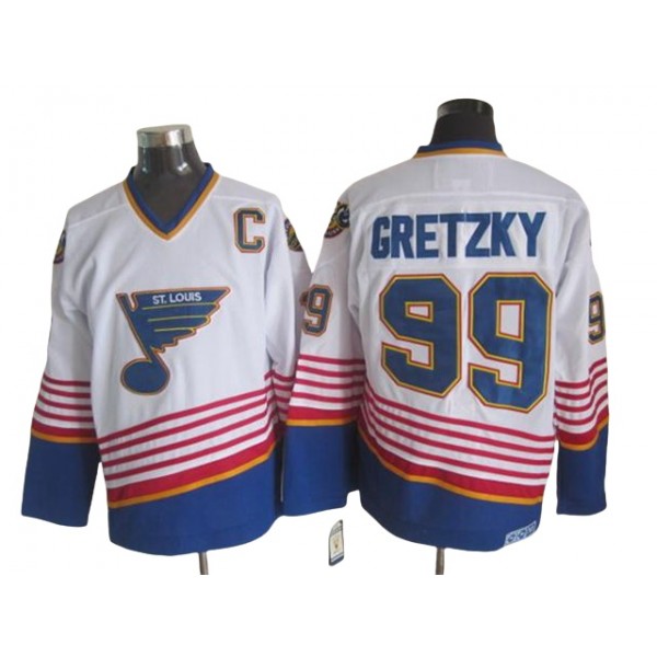 St. Louis Blues #99 Wayne Gretzky 1996 CCM Vintage White Jersey