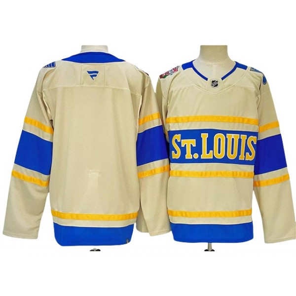 St. Louis Blues Blank Cream 2025 Winter Classic Team Jersey