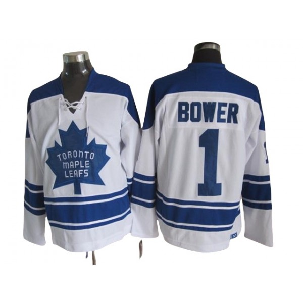 Toronto Maple Leafs #1 Johnny Bower 1967 CCM Vintage White Jersey