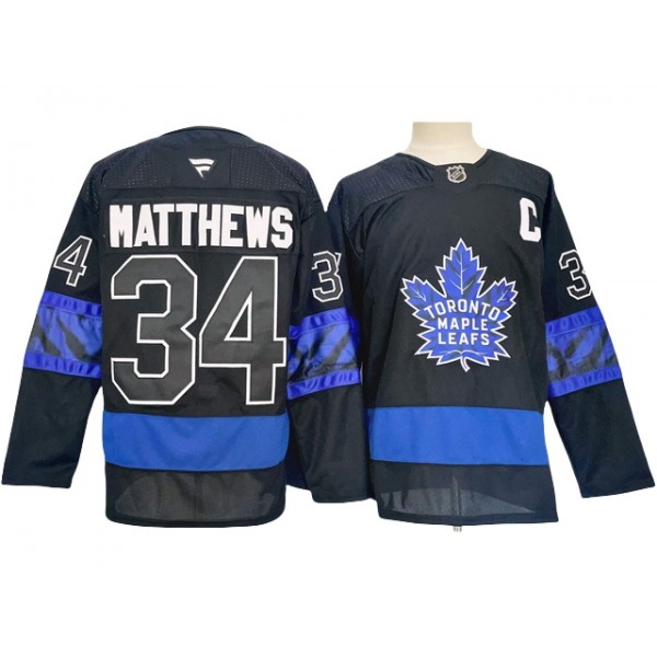 Toronto Maple Leafs #34 Auston Matthews 2024 Black Alternate Jersey