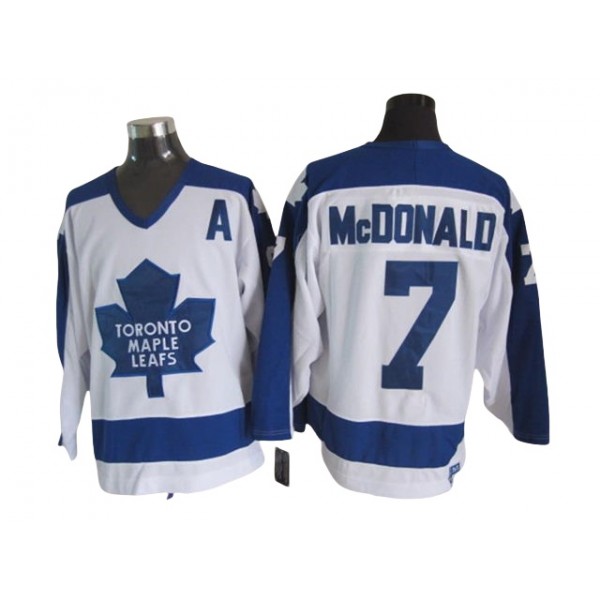 Toronto Maple Leafs #7 Lanny McDonald 1978 CCM Vintage White Jersey