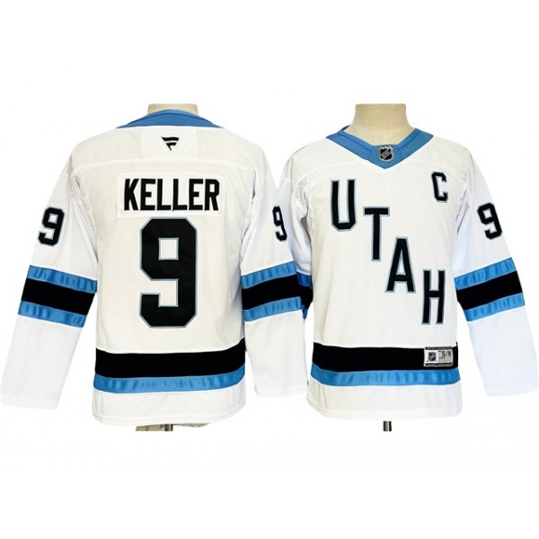 Utah Hockey Club #9 Clayton Keller 2024 Youth White Jersey