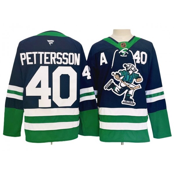 Vancouver Canucks #40 Elias Pettersson Navy Reverse Retro 2.0 Jersey