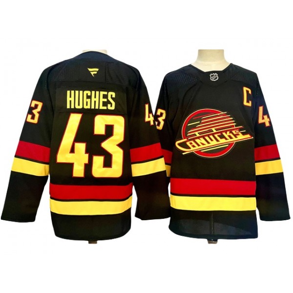 Vancouver Canucks #43 Quinn Hughes 2024 Black Jersey