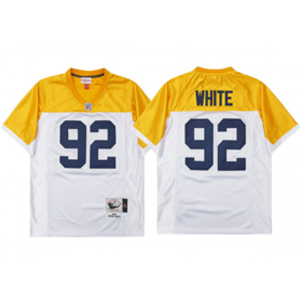 Green Bay Packers #92 Reggie White 1994 Throwback White/Gold Jersey