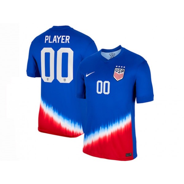 USA #00 2024/25 Blue Away Custom Jersey