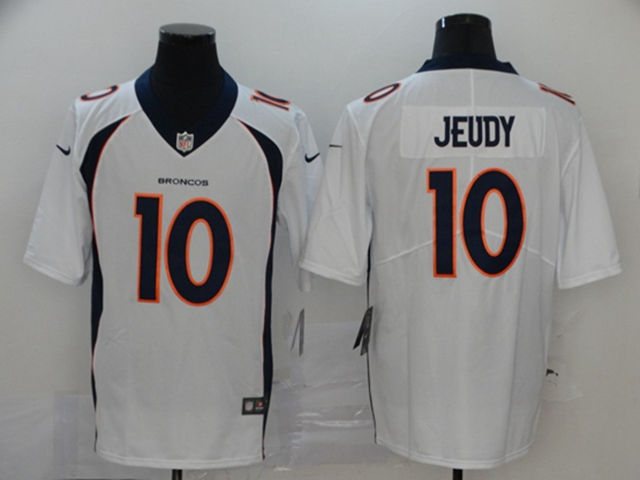 Denver Broncos #10 Jerry Jeudy White Vapor Limited Jersey - Click Image to Close