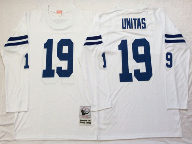 Baltimore Colts #19 Johnny Unitas 1970 Throwback White Jersey - Click Image to Close