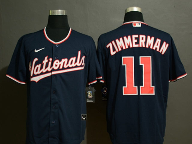 Washington Nationals 11 Ryan Zimmerman Blue Cool Base Jersey