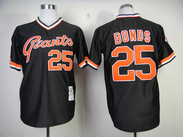 San Francisco Giants #25 Barry Bonds Throwback Black Jersey - Click Image to Close
