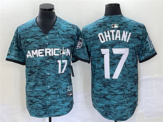 American League Los Angeles Angels #17 Shohei Ohtani Teal 2023 MLB All-Star Game Jersey - Click Image to Close