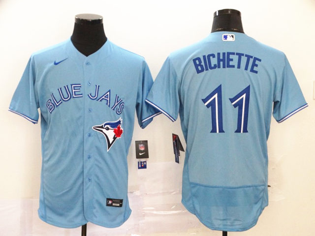 Toronto Blue Jays #11 Bo Bichette Alternate Light Blue Flex Base Jersey - Click Image to Close
