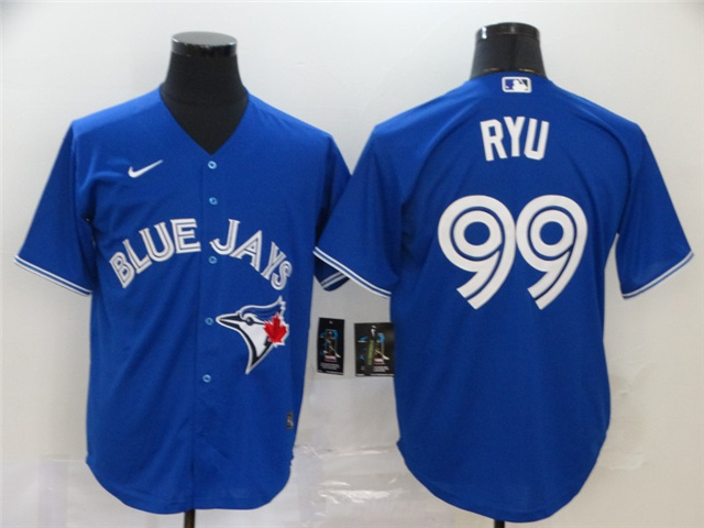 Toronto Blue Jays #99 Hyun-Jin Ryu Blue Cool Base Jersey - Click Image to Close