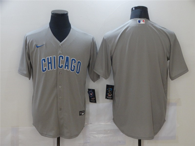 Chicago Cubs Blank Gray Cool Base Team Jersey - Click Image to Close