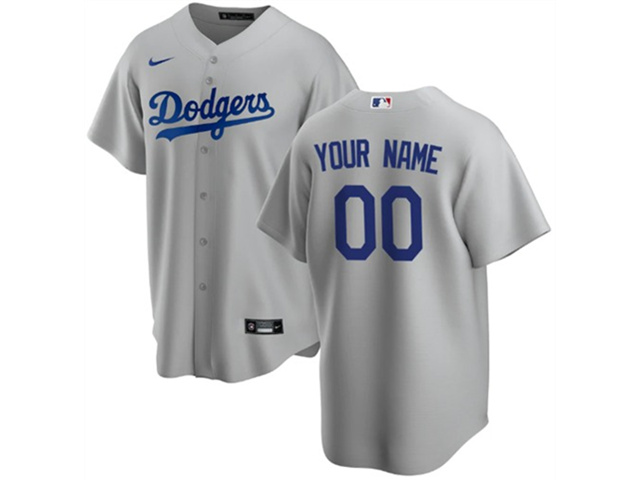 Los Angeles Dodgers Custom #00 Gray Cool Base Jersey - Click Image to Close