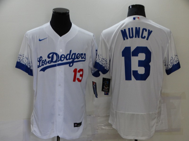 Los Angeles Dodgers #13 Max Muncy White 2021 City Connect Flex Base Jersey - Click Image to Close