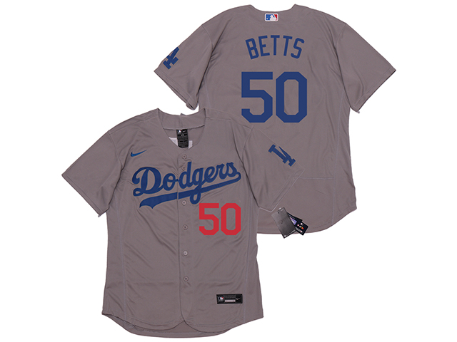 Los Angeles Dodgers 50 Mookie Betts Alternate Gary 2020 Flex Base