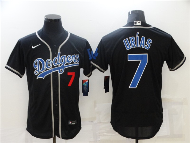 Los Angeles Dodgers #7 Julio Urias Black Fashion Flex Base Jersey - Click Image to Close