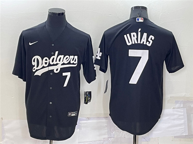 Los Angeles Dodgers #7 Julio Urias Black Turn Back The Clock Jersey - Click Image to Close