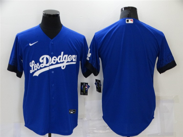Los Angeles Dodgers Royal Blue 2021 City Connect Cool Base Team Jersey - Click Image to Close