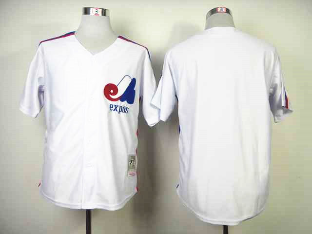 Montreal Expos Blank White Throwback Team Jersey - Click Image to Close