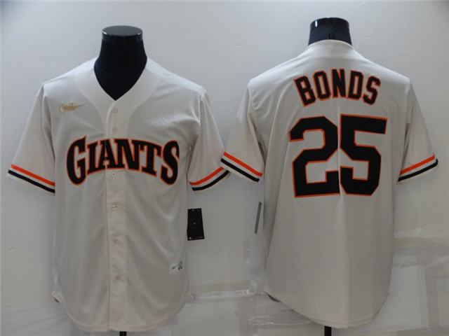 San Francisco Giants #25 Barry Bonds Cream Cooperstown Collection Cool Base Jersey - Click Image to Close