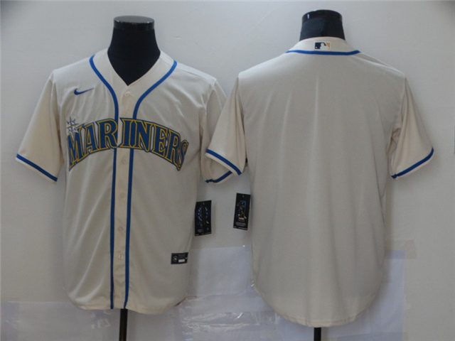 Seattle Mariners Blank Cream Cool Base Team Jersey - Click Image to Close