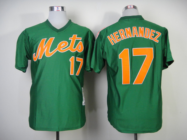 New York Mets #17 Keith Hernandez Throwback Green Jersey - Click Image to Close