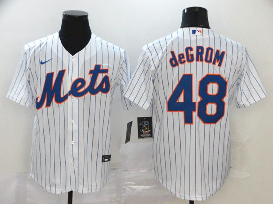 New York Mets #48 Jacob deGrom White Cool Base Jersey - Click Image to Close