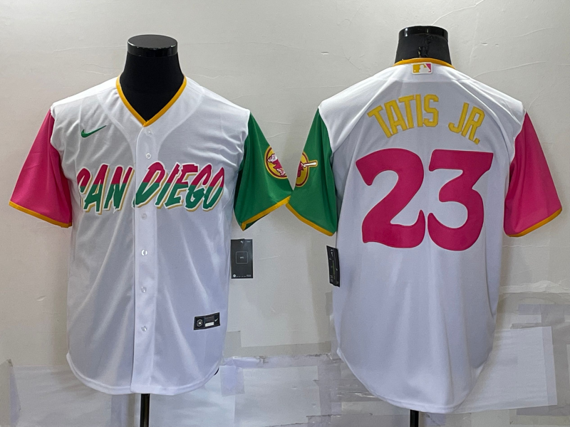 San Diego Padres #23 Fernando Tatis Jr. White 2022 City Connect Cool Base Jersey