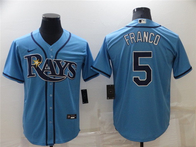 Tampa Bay Rays #5 Wander Franco Light Blue Cool Base Jersey - Click Image to Close