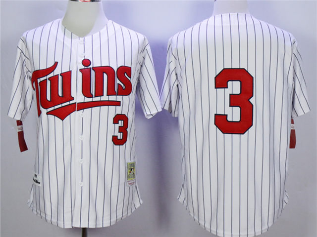 Minnesota Twins #3 Harmon Killebrew 1991 Throwback White Stripe Jersey - Click Image to Close
