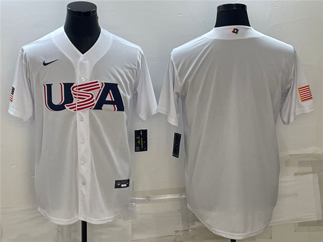 USA Blank White 2023 World Baseball Classic Team Jersey - Click Image to Close