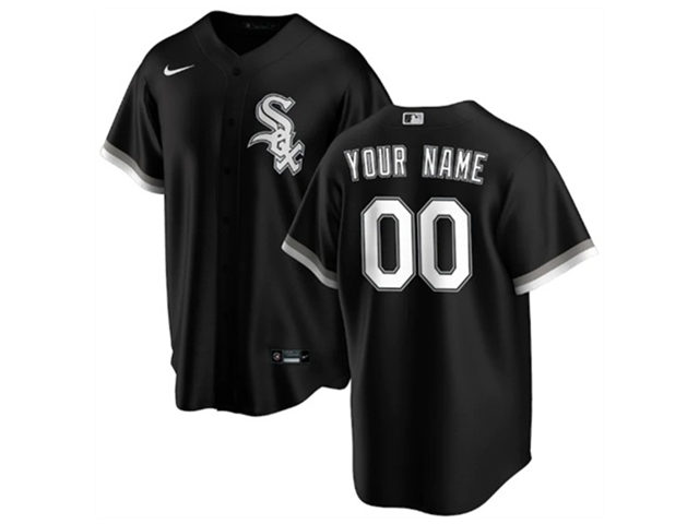 Chicago White Sox Custom #00 Black Cool Base Jersey - Click Image to Close