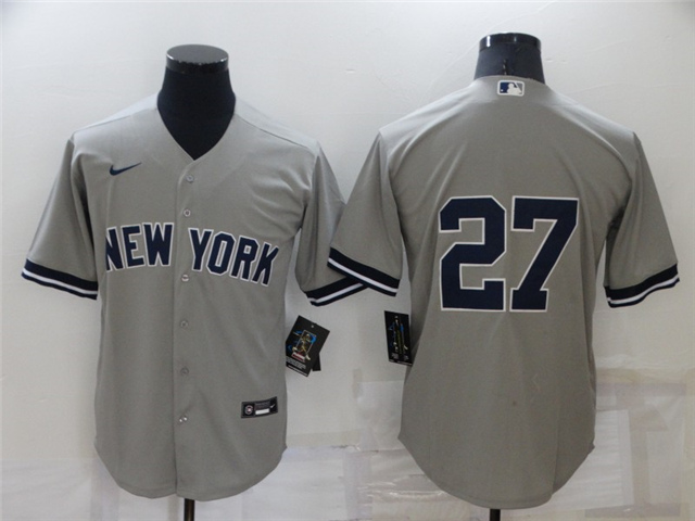New York Yankees #27 Giancarlo Stanton Gray Without Name Cool Base Jersey - Click Image to Close