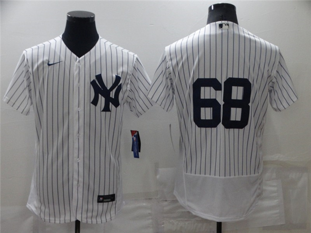 New York Yankees #68 White Flex Base Jersey - Click Image to Close