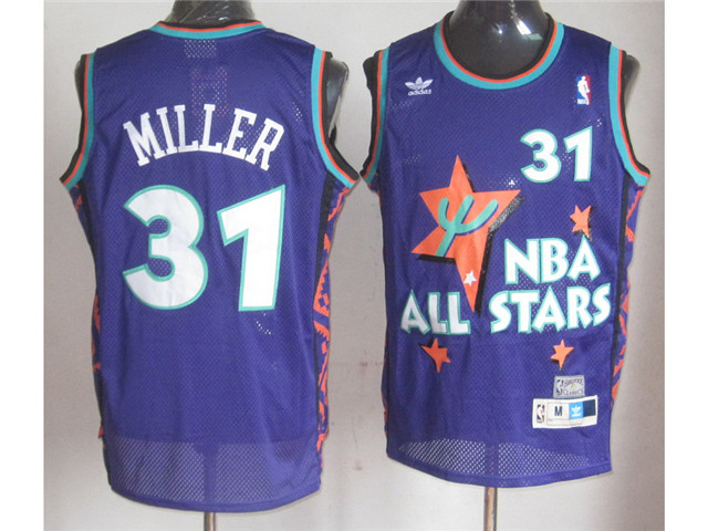 1995 NBA All-Star Game Eastern Conference #31 Reggie Miller Purple Hardwood Classic Jersey - Click Image to Close