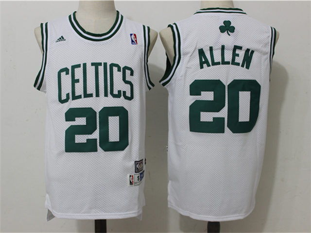 Boston Celtics #20 Ray Allen White Hardwood Classics Jersey - Click Image to Close