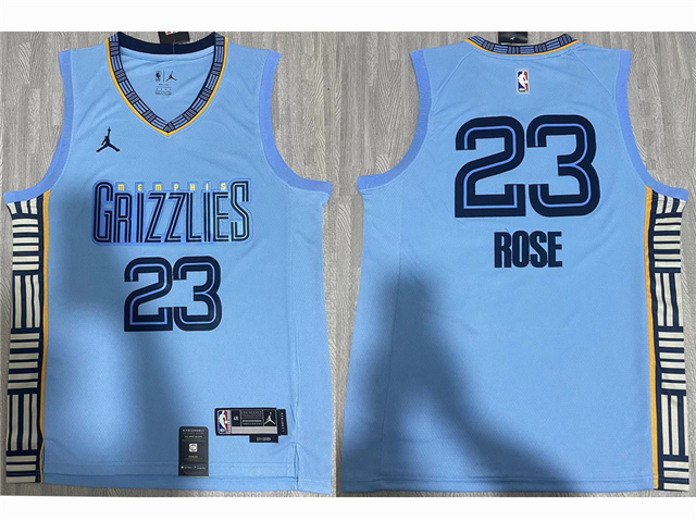 Memphis Grizzlies #23 Derrick Rose 2022-23 Light Blue Statement Edition Swingman Jersey - Click Image to Close