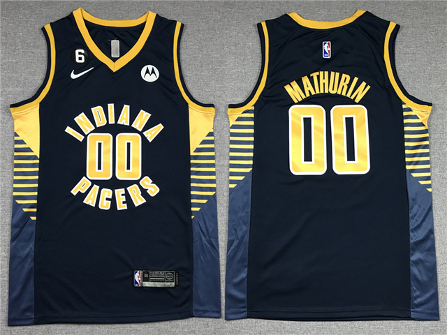 Indiana Pacers #00 Bennedict Mathurin Navy Swingman Jersey - Click Image to Close