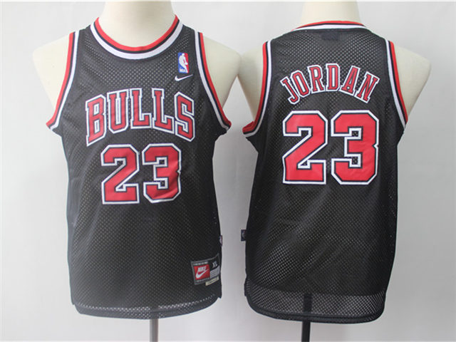 Youth Chicago Bulls #23 Michael Jordan Throwback Black Jersey ...