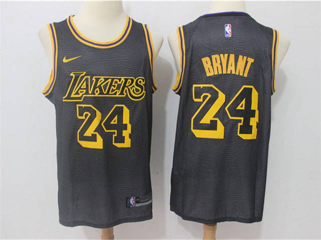 Los Angeles Lakers #24 Kobe Bryant Black City Edition Swingman Jersey - Click Image to Close