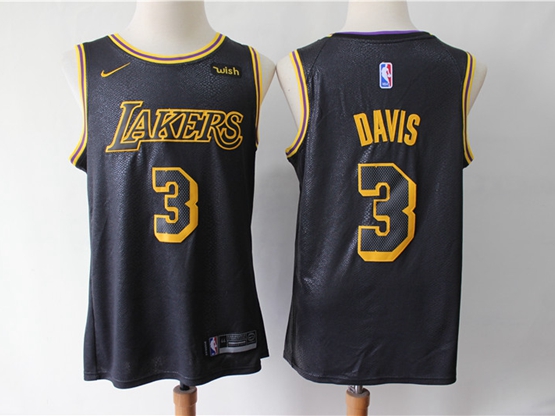 Los Angeles Lakers #3 Anthony Davis Black City Edition Swingman Jersey - Click Image to Close