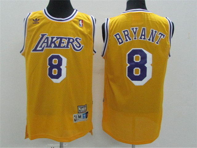 Los Angeles Lakers #8 Kobe Bryant 1996-97 Gold Hardwood Classic Jersey - Click Image to Close