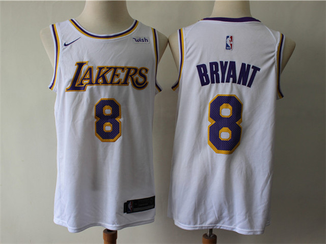 Los Angeles Lakers #8 Kobe Bryant White Swingman Jersey - Click Image to Close